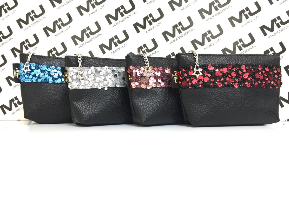 Pochette ecopelle fascia paillettes