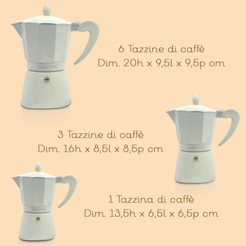 set 3 caffettiere beige in alluminio 1