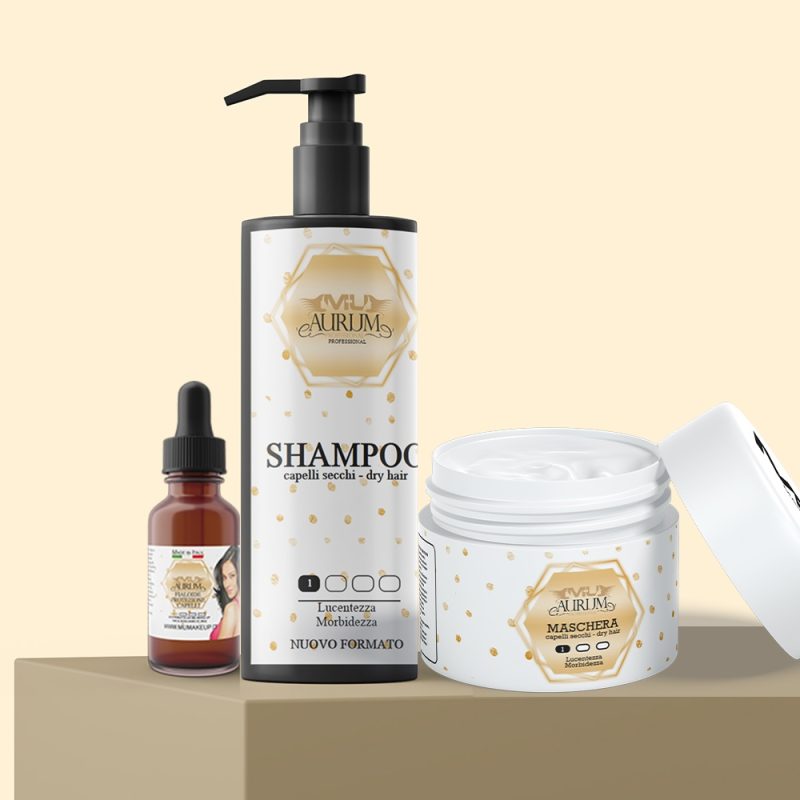 KIT AURUM SHAMPOO MASCHERA FIALOIDE capelli secchi