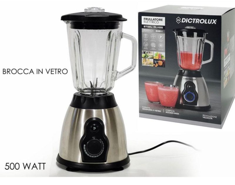 FRULLATORE 500W IN VETRO 1.5LT 2IN1